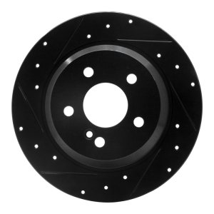 Mercedes-Benz E280 Brake Rotor (1) - Rear Left - R1 Concepts - Drilled & Slotted - Black - `03-`16